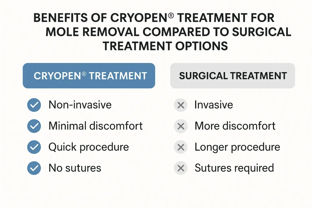 Benefits of professional mole-removal assessment at LA LIPO Walham Green