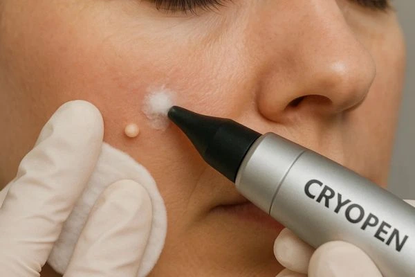 Woman receiving milia removal treatment Walham Green