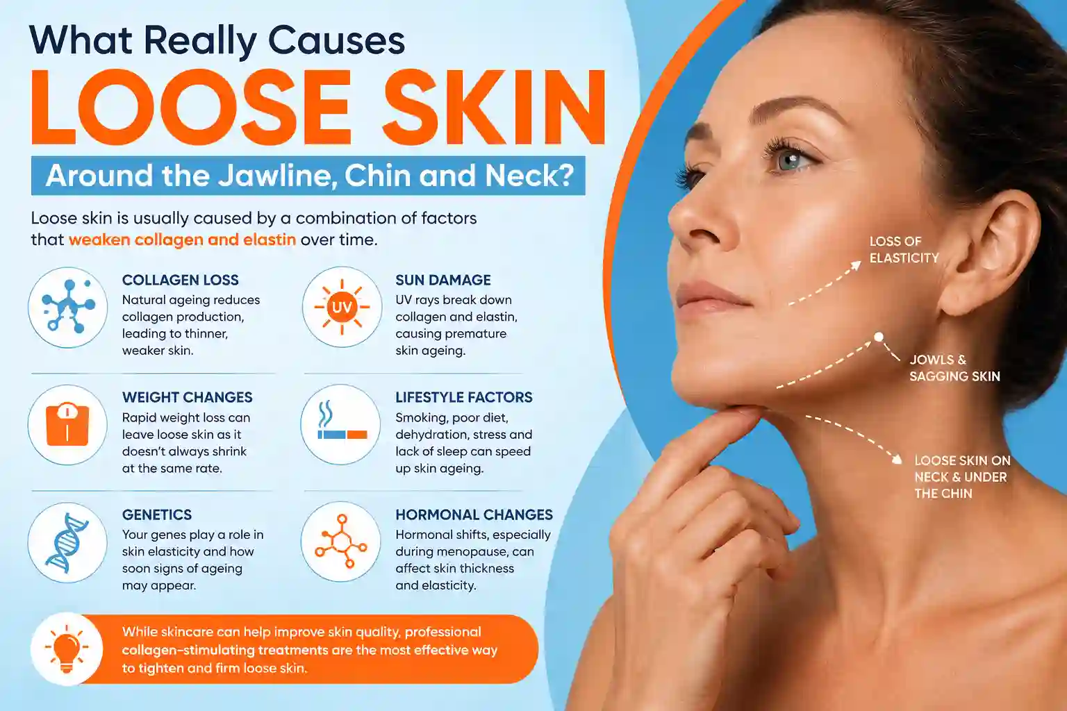 What Really Causes Loose Skin Around the Jawline, Chin and Neck Walham Green?